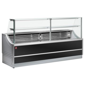 Gekühlte Verkaufstheke gerade glasscheibe 90°, mit Reservefach (2000x810x1350mm)