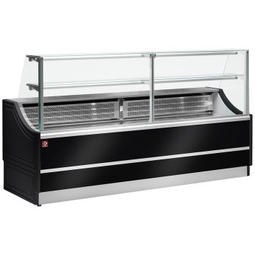 Gekühlte Verkaufstheke gerade glasscheibe 90°, mit Reservefach (2000x810x1350mm)