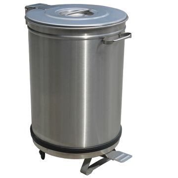 Abfallbehälter mit Deckel und Fußpedal - 95 Liter (460x460x700mm)
