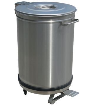 Abfallbehälter mit Deckel und Fußpedal - 50 Liter (390x390x615mm)
