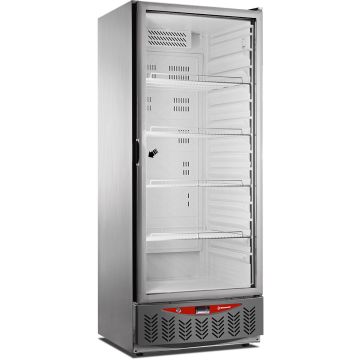 Umluftkühlschrank, 525 Liter, Glastür, GN2/1+600x400, Edelstahl (750x740x1900mm)