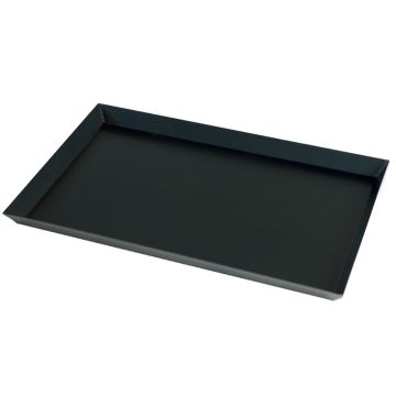 Schwarzes Stahlblech 600x400, abgerundeter Rand 30 mm (600x400x30mm)