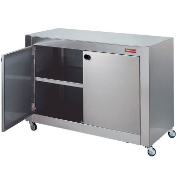 Untergestell aus Edelstahl, auf Rädern (1098x480x790mm)