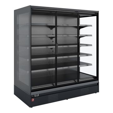 Wand-Kühlmöbel, Selbstbedienung, Flügeltüren - FULL BLACK (3810x875x2040mm)