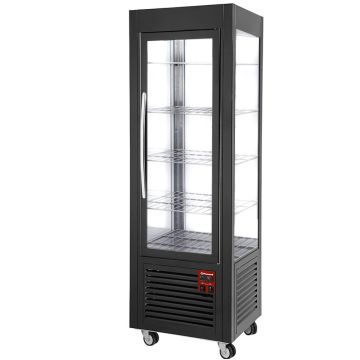 Panorama Vitrine, 5 rostablage, 360 LT, Schwarz (600x630x1850mm)