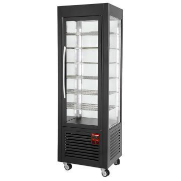Vitrine 5 Ebenen 360 LT, Schwarz (600x630x1850mm)