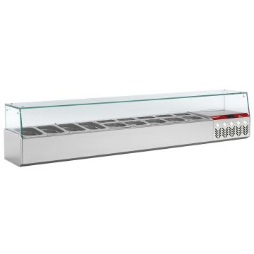 Kühlaufsatz GN 9x1/4, mit gerader Glasscheibe (2020x324x387mm)