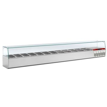 Kühlaufsatz GN 12x1/4, 1x1/9, mit gerader Glasscheibe (2560x324x387mm)