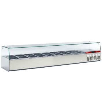 Kühlaufsatz GN 8x1/3, 1x1/9, mit gerader Glasscheibe (2020x384x387mm)