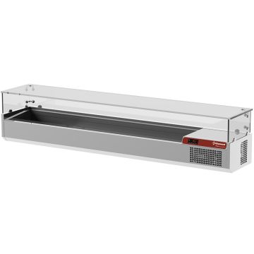 Gekühlte GN-Struktur 7x1/3, 1x1/2, mit geradem Glasaufsatz (2000x380x410mm)
