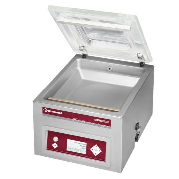 Vakuummaschine, Edelstahlbehälter 350x370xh150 mm. -16 m3/Std. LCD-Bildschirm (450x510x420mm)