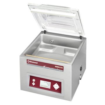 Vakuummaschine, Edelstahlbehälter 420x370xh180 mm. -21 m3/Std. LCD-Bildschirm (480x515x440mm)