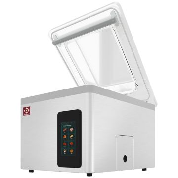 Vakuummaschine, Edelstahltank 460x420xh180 mm. 21 m3/h TOUCH-Bildschirm (613x491x469mm)