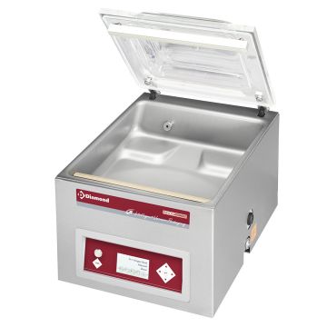 Vakuummaschine, Edelstahlbehälter 420x460xh180 mm. -21 m3/Std. LCD-Bildschirm (480x610x440mm)