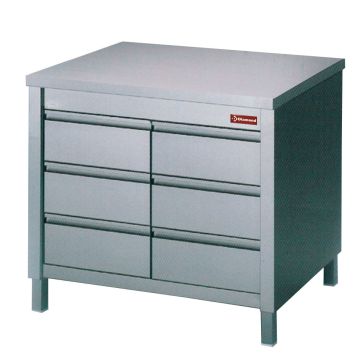 Arbeitsschrank mit 6 Schubladen GN1/1 (1000x700x880mm)