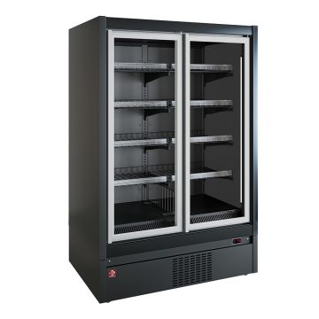 Wandtiefkühlmöbel, Selbstbedienung, Schwenktüren - FULL BLACK (1350x898x2040mm)