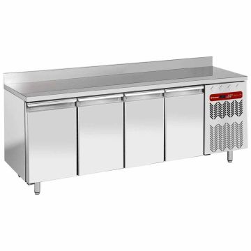 Kühltisch "Wand", belüftet, 4 Türen GN 1/1, 550 Liter (2250x700x880mm)