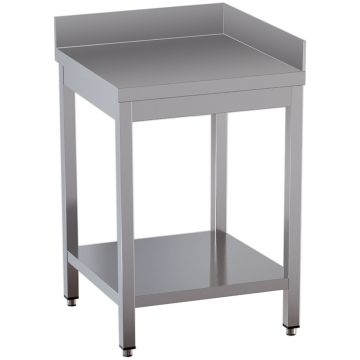 Arbeitstisch 90° mit Unterboden und 2 rückseitiger Aufkantung (700x700x850mm)