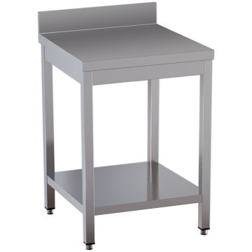 Arbeitstisch mit Unterboden + rückseitiger Aufkantung (700x700x850mm)