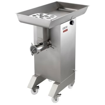 Edelstahl Fleischwolf N° 32, Ø 4.5 mm, 700 kg/Std, mit Rad (564x911x1237mm)