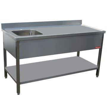 Cheftisch 1 becken links 400x400xh275        (1400x700x880mm)