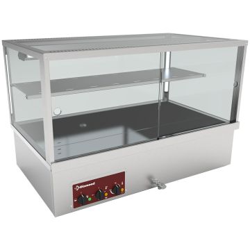 Wärmevitrine, Bain-Marie, 3 GN 1/1 Panorama (1030x650x675mm)