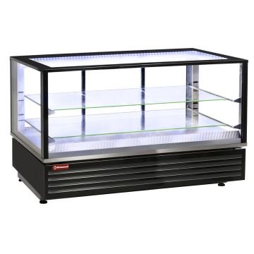 Beheizte Vitrine EN oder GN, belüftet, 2 Ebenen, SCHWARZ (1185x675x720mm)
