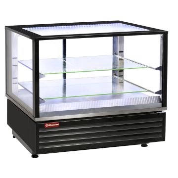 Beheizte Vitrine EN oder GN, belüftet, 2 Ebenen, SCHWARZ