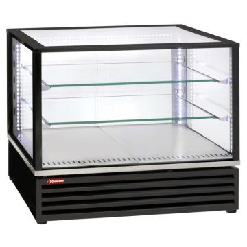 Kühlvitrine, EN oder GN, Belüfted, 3 Ebenen, SCHWARZ (785x650x735mm)