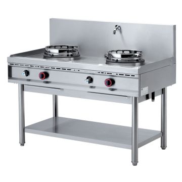 Gas Wok Herd, 2 Brenner (2x 13 kW) (1300x700x800mm)