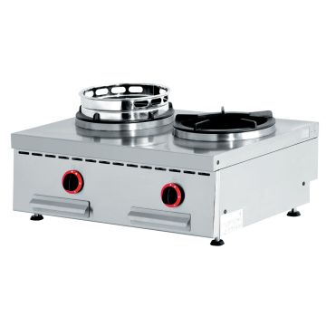 Gas Wok Tischmodell, 2 Brenner (2x 13 kW) (800x600x275mm)