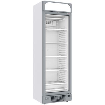 negative belüftete Vitrine 374 Liter - 5 feste Ebenen mit Leuchtkasten - WEISS (640x670x2056mm)