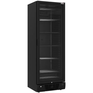 Negative belüftete Vitrine 382 Liter - 5 feste Ebenen - SCHWARZ (640x670x1875mm)