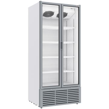 Getränkevitrine positiv belüftet, 804 Liter, 2 Drehtüren, WEISS (880x715x2009mm)