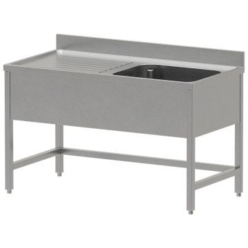 Edelstahl Spültisch ECO 1 Becken und 1 linkem Abtropffläche, ohne Unterboden  (1400x700x850mm)