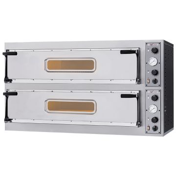 Elektro Ofen 2x 3 Pizzen diam. 350mm, 2 Backkammern (1305x600x745mm)