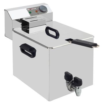 Elektro -Tischfriteuse 8 Liter + Ablasshahn (290x450x320mm)
