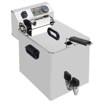 Elektro-Tischfriteuse 10 Liter + Ablasshahn (290x450x320mm)