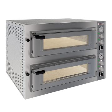 Elektro Ofen 2x 4 Pizzen diam.350mm, 2 Backkammern (990x820x680mm)