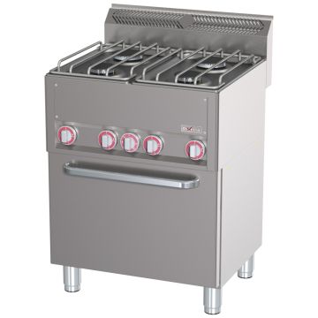 Herd 4 Brenner mit Konvektionsofen GN1/1 (660x600x880mm)