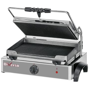 Elektro Kontaktgrill MEDIUM, gerillte Platte (435x430x240mm)