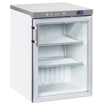 Statischer Gefrierschrank, Glastür, 200 Liter - Weiß (600x625x853mm)