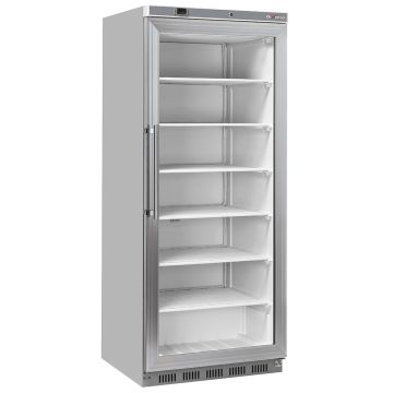 Gefrierschrank, statisch, Glastür, 600 Liter - aus Edelstahl (780x768x1902mm)