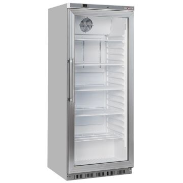 Kühlschrank GN 2/1, Glastür, belüftet, 600 Liter. aus Edelstahl (780x768x1890mm)