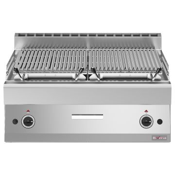 Lavasteingrill 1/2 Modul, Rost aus Eisen "doppelseitig" (800x700x280mm)