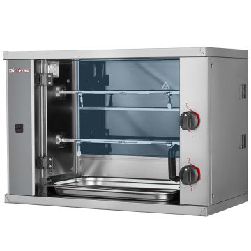 Hähnchengrill Glaskeramik, 2 Spieße (6 Hähnchen) SMALL (800x400x555mm)