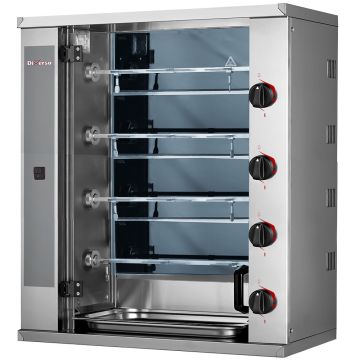 SMALL Hähnchengrill Glaskeramik, 4 Spieße (12 Hähnchen) (800x400x915mm)