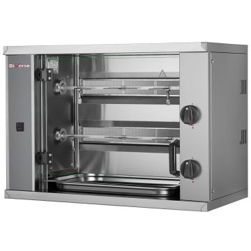Hähnchengrill Gas (klein), 2 Spieße, (6 Hähnchen)  SMALL (800x400x555mm)