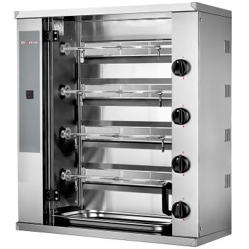 Hähnchengrill Gas, 4 Spieße (12 Hähnchen) SMALL (800x400x915mm)