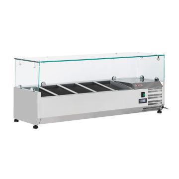 Kühlaufsatz 5x GN 1/4 - 150 mm, mit Glas (1200x335x440mm)